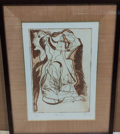 null Lot of lithographs and engravings
MENGUY, lithograph numbered 40/120 and signed...