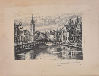 null CHABRIDON Jean-Joseph (XIX-XX)
Bruges : Pont du cheval - Bruges : Quai du Rosaire...