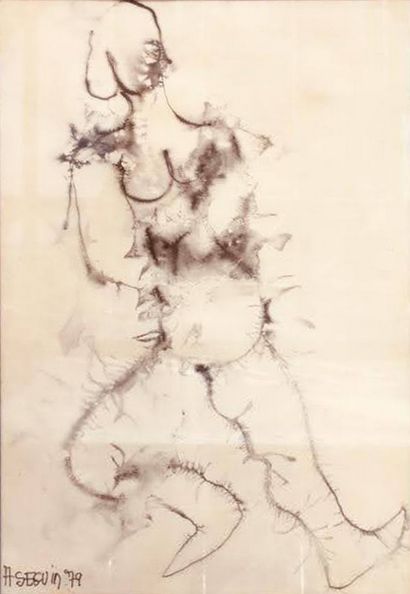 null SEGUIN Adrien (1926-2005)
femme nue, 79
encre sur papier, signée datée en bas...