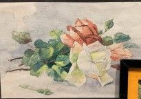 null REDON Edmée (XIX-XX) d'après KLEIN 	
Jeté de fleurs
Aquarelle sur papier, signée...