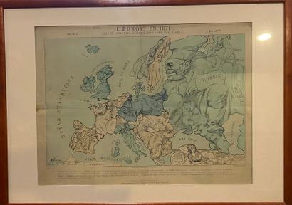 null HADOL Paul d'après, 1835-1875
Deux cartes satyriques de l'Europe encadrées

Carte...