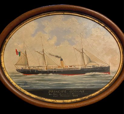 null Portrait de vapeur, 1864
huile sur panneau
Titrée et datée en bas, signée à...
