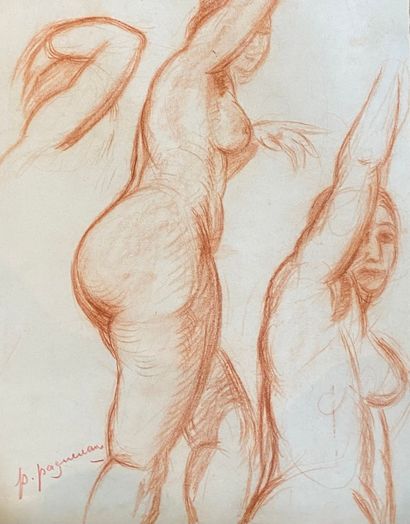 PAQUEREAU Paul, 
Study of a nude 
Sanguine...