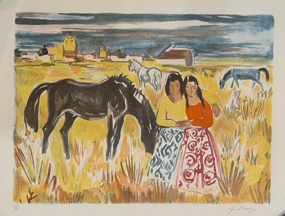 null BRAYER Yves (1907-1990)
Gitanes et cheval, Camargue
Lithographie signée en bas...