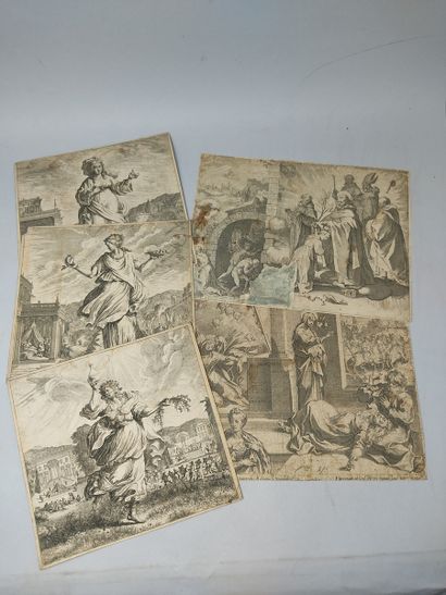 null 2 drawing pockets with various engravings, reproductions and lot of papers on...