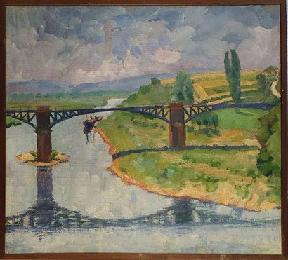 ZEZZOS Georges (1883-1959) 
The bridge
Oil...