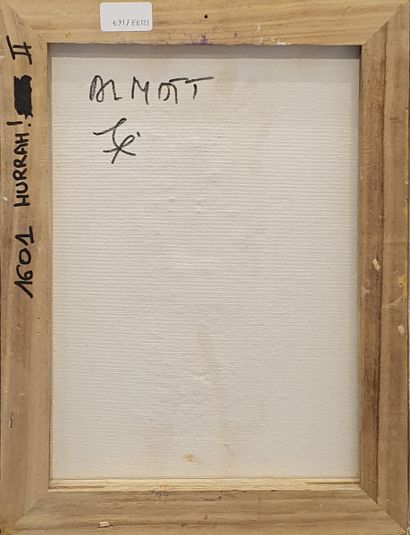 null ALMOTT (XX-XXIème)
Hurrah II 
technique mixte sur toile, signée au dos, titrée...
