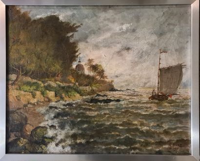 null PIVOT Louis (XIX-XXeme)
Bord de mer 1905
Huile sur toile signée et datée en...