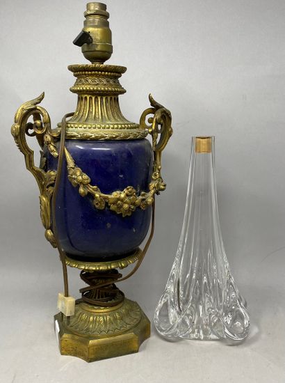 Vase mounted in lamp in the taste of Sevres
Gilded...