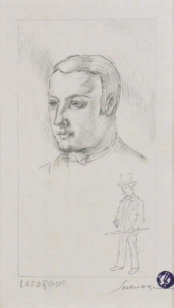 null SURVAGE Léopold, 1879-1968
Portrait of the poet Jules Laforgue
graphite on paper
titled...