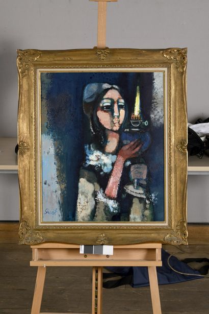 null SHART Serge, 1927-2011
La femme à la lampe, janvier 1969
huile sur toile
signée...
