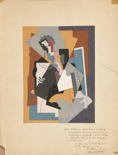 null GLEIZES Albert, 1881-1953
Composition with two flat figures, circa 1920
two...