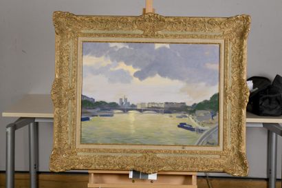 null BENITO Édouard, 1891-1983
The Seine and Notre-Dame
oil on canvas
signed lower...