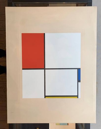 null MONDRIAN Piet, 1872-1944
After the composition Table D, 1932
serigraph in colors,...