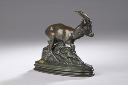 null BARYE Antoine Louis, 1796-1875
Gazelle d’Éthiopie
bronze à patine brun vert...
