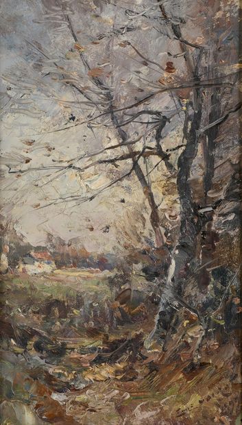 null NOIROT Émile, 1853-1924
Coppice of Aspens in Riorges, 1899
oil on cardboard
signed...
