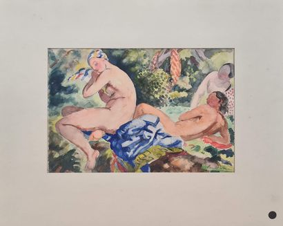 null VERA Paul, 1882-1957
Baigneuses
aquarelle
signée en bas à droite
23 x 32 cm