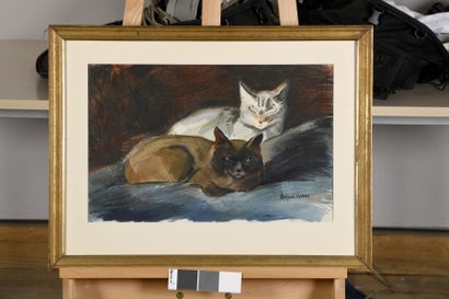null NAM Jacques, 1881-1974
Two cats
gouache on paper
signed lower right
31 x 48...