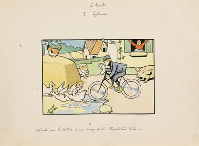 null RABIER Benjamin, attribué à
Les sports, 3 - Cyclisme
projet d’illustration à...