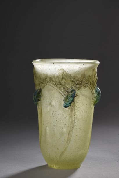 null François DECORCHEMONT (1880-1971)
Vase " Buprestes ", model created in 1912...