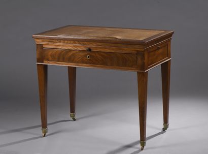 null Architect's table " à la Tronchin " of rectangular shape in mahogany and mahogany...