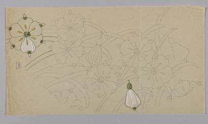 null ETABLISSEMENTS GALLE 
Lot of fifty-seven poncifs and drawings on tracing paper...