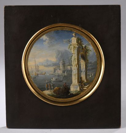 null COCORANTE Leonardo 						
Naples 1680 - id. ; 1750

Vue de port avec arche en...