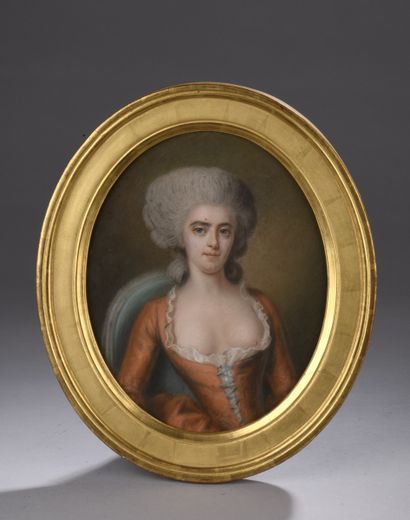 null ECOLE FRANCAISE Dernier tiers du XVIIIe siècle 		

Portrait de femme en buste,...
