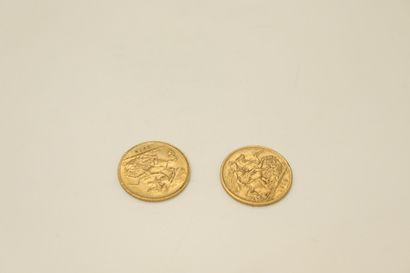 null Lot de 2 demi souverains en or Georges V (1912 x2).


Poids :7.9 g.