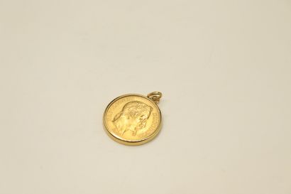 Pendant in 18K (750) yellow gold holding...