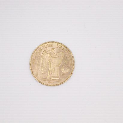 null Pièce en or de 20 francs Génie (1898 A)
TTB à SUP.
Poids : 6.45 g.