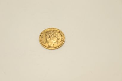 Coin of 20 Francs in gold Napoleon III head...