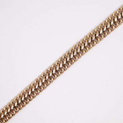 null Yellow gold bracelet 18k (750) with American mesh. 
French work. 
Wrist size...