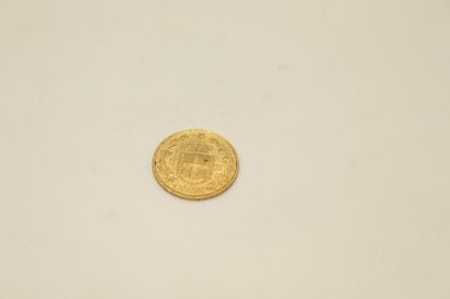 Gold coin of 20 Lira Umberto I (1882).
Weight...