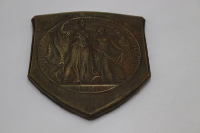 null Lot of two bronze medals including : 
- a medal Maréchal Pétain dated June 16,...