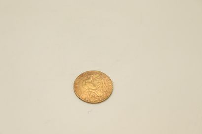 Gold coin of 20 Francs au Coq (1909).
Weight...