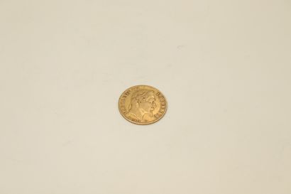 Gold coin of 10 Francs Napoleon III head...