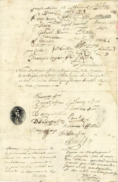 null Jean-Michel CHAMBON LA TOUR (1739-1815) conventionnel (Gard), Montagnard; sent...
