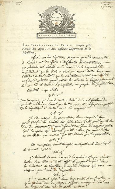 null Jean-Marie COLLOT D'HERBOIS (1749-1796) conventionnel (Paris), membre du Comité...