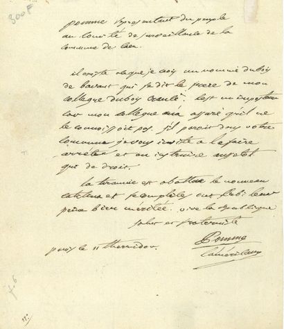 null André POMME, dit POMME l'Américain (1756-1842) conventionnel (Guyane). 2 L.A.S....