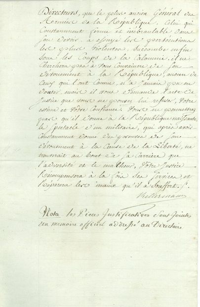 null François-Étienne KELLERMANN (1735-1820) maréchal, duc de Valmy. P.S., Paris...