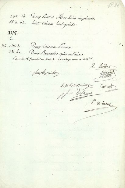 null COMITÉ DE SALUT PUBLIC. P.S. par J.J. Bréard, L. Carnot, Charles Cochon, J.J....