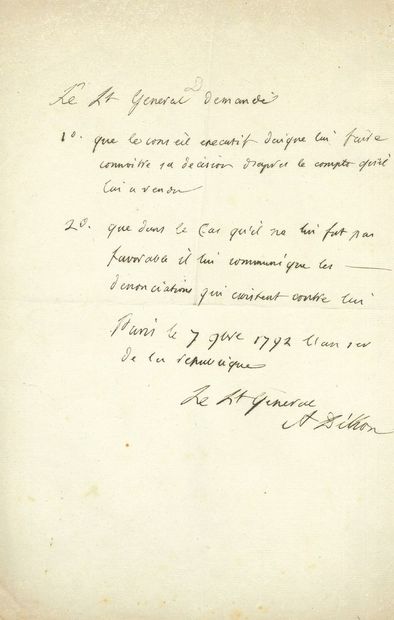 null Arthur, comte de DILLON (1750-guillotiné 1794) generalof the Revolution, he...