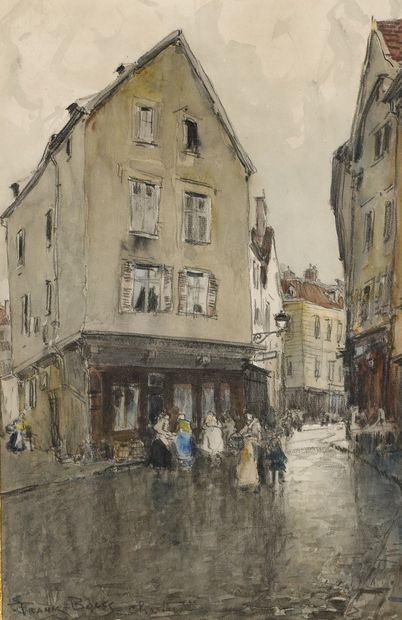FRANK-BOGGS, 1855-1926,
Street in Chartres,
watercolor,...