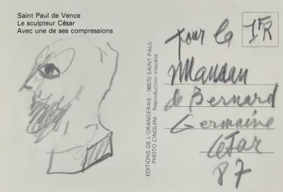 null CÉSAR (1921-1998)
Deux cartes postales " le sculpteur César avec une de ses...