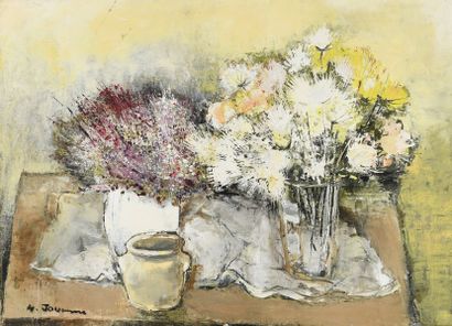 null JOUENNE Michel, 1933-2021
The two bouquets
oil on canvas
signed lower left,...