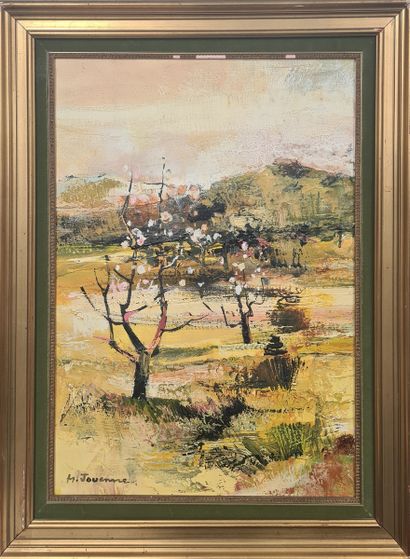 null JOUENNE Michel, 1933-2021,
Arbres en fleurs,
huile sur toile, signée en bas...