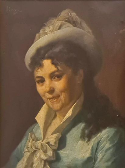 null BASSOT Ferdinand (1843-1900)
Portrait de jeune femme en bleu
Huile sur toile...