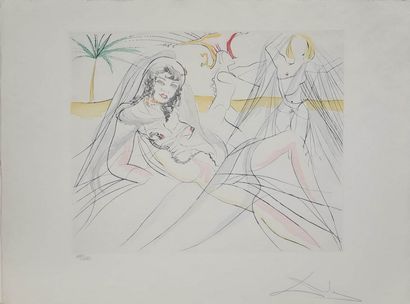 null DALI Salvador, after,
The death of Cleopatra, 1975,
drypoint and color stencil...