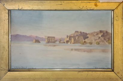null BÉROUD Louis (1852-1930)
The Temple of Isis in Philoe
Oil on panel, signed lower...
